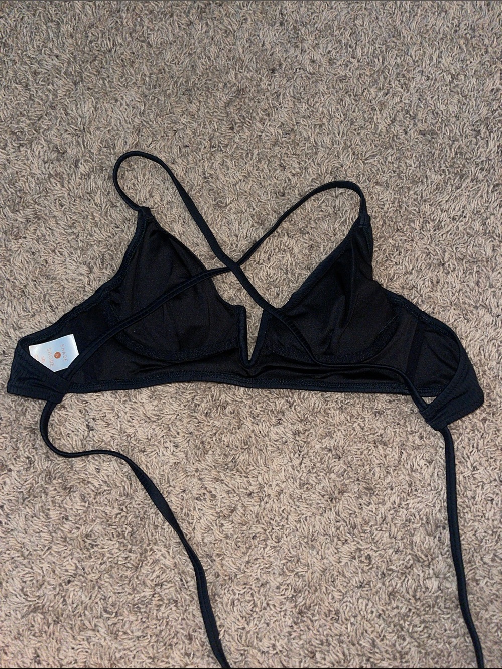 Black Ribbed Bikini Top - Picture 4 of 5
